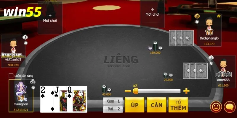Nhập Môn Bài Liêng Online Win55 Giúp Tân Thủ Cược Tự Tin 4 Ván cược liêng tại Win55 diễn ra rất quy củ, chuyên nghiệp.