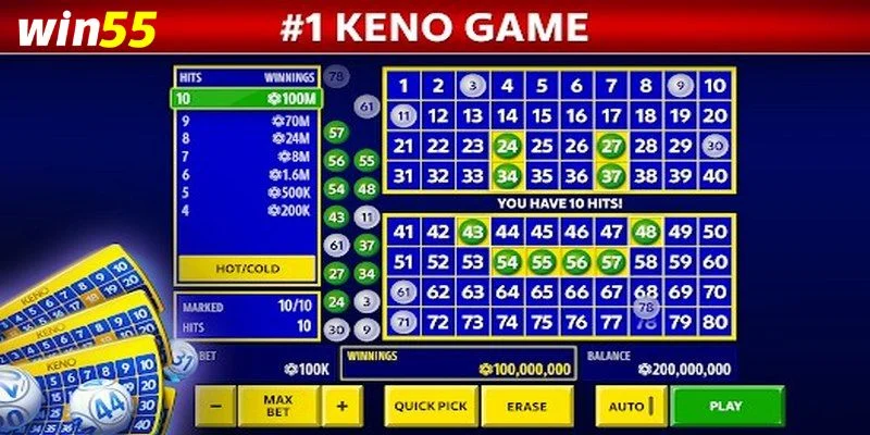 Chiến Thuật Chơi Keno Xổ Số Bất Bại Tại Bàn Cược Win55 4 Người chơi cần có kỹ thuật bắt Keno xổ số khôn ngoan để tăng tỷ lệ thắng.