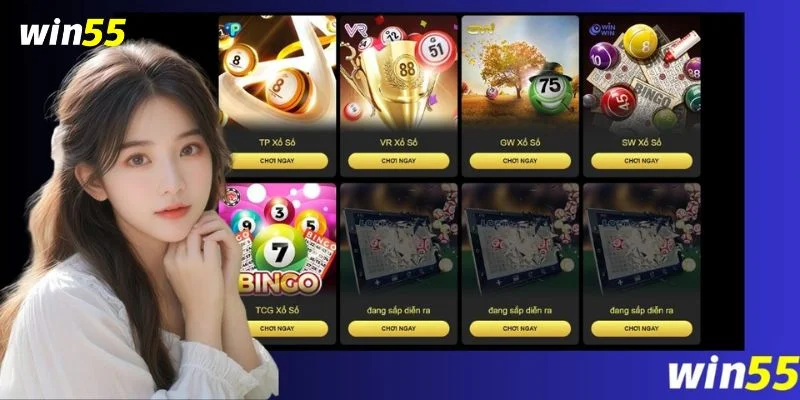 Xổ Số Win55 - Sân Chơi Số Đẹp, Cơ Hội Chốt Số Kiếm Lời 3 Sàn cược xổ số của nhà cái Win55 có rất nhiều lựa chọn chơi hấp dẫn.